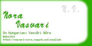nora vasvari business card